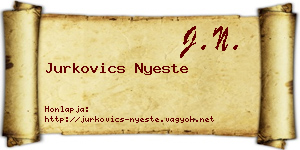 Jurkovics Nyeste névjegykártya